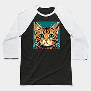 Lovely Cat Face Beautiful - Colorful Kitten Lover Baseball T-Shirt